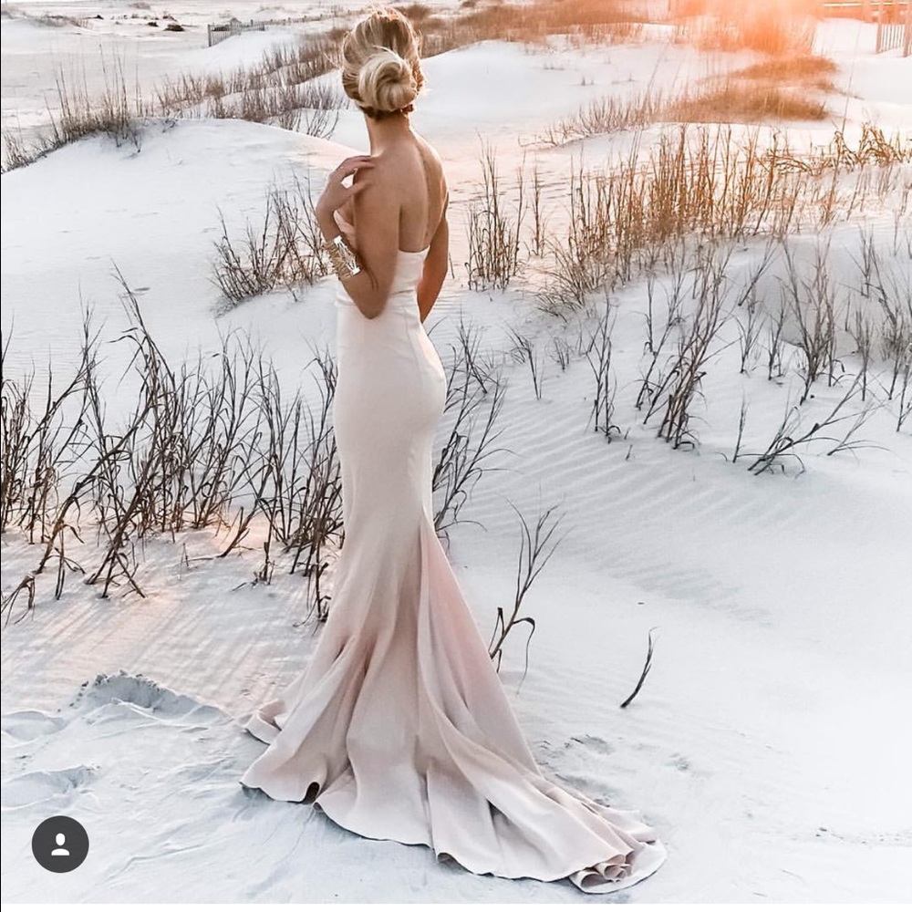 Elegant Strapless Mermaid Prom Dress in Blush